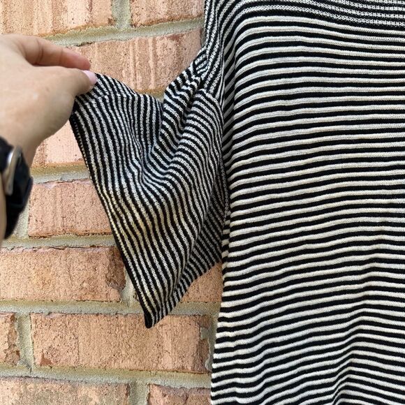 Striped Black and White Women's Top - Picture 2 of 5